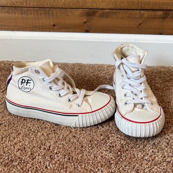 P.F. Flyers Kids High-Top Sneakers - Cream - Picture 1 of 5